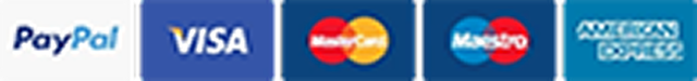 Payment methods - PayPal, Visa, Mastercard, Maestro, American Express